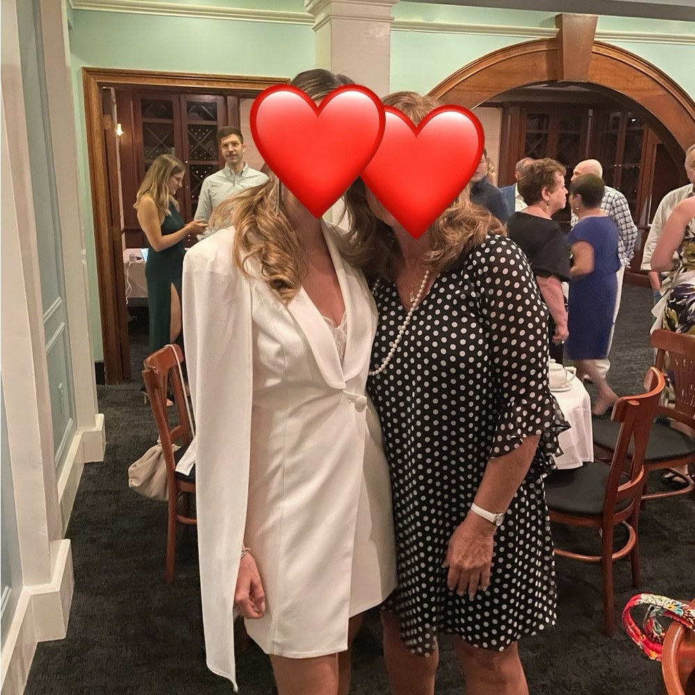 Elegant White Cape Blazer Dress